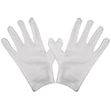 White Cotton Gloves Pack-8 Gloves, film, coins, CD/DVD, Handling Gloves