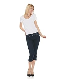 suko Capri Pant para las damaes con trenzado tela Cinturón
