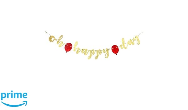 Banners Streamers Confetti Party Supplies Gold Glitter Oh Happy