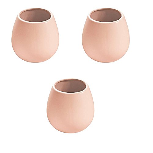 Arcadia Garden Products WP30 Small Round Wall Planter 3-Pack-Coral