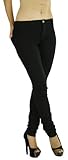 ToBeInStyle Women's Elastic Skinny Pull On Jeggings w/ Zipper & Button
