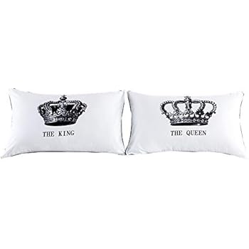 Amazon Com Boston Creative Company King Queen Pillow Case Crown