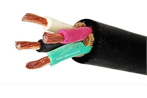 Custom Cable Connection 16/4 SOOW 16 AWG 4 Conductor 600 Volt Portable Power Cable - 50 Foot Roll in a bag