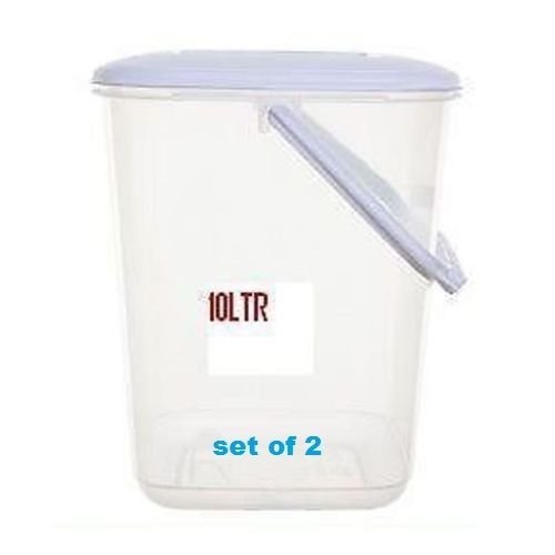 10L Plastic Canister Food Storer Storage CONTAINERS Set of 2