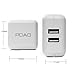 POAO 5V 2.1A AC Power Adapter Dual USB Travel Wall Charger with SmartID Technology, Foldable Plug for iPhone iPad, Samsung Galaxy, HTC Nexus Moto Blackberry, Bluetooth Speaker Headset & Power Bank