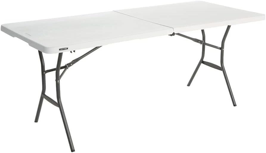 LIFETIME Essential 6 ft Fold-in-Half Table White Granite