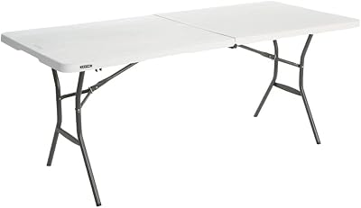 LIFETIME Essential 6 ft Fold-in-Half Table White Granite