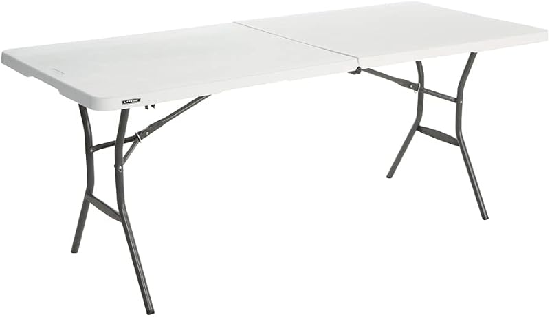 LIFETIME Essential 6 ft Fold-in-Half Table White Granite