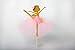 LASLU Cute Ballet Dancer Girls Fairy Peri Dessert Muffin Cupcake Toppers for Picnic Wedding Baby Shower Birthday Party Server(Gold and Pink）