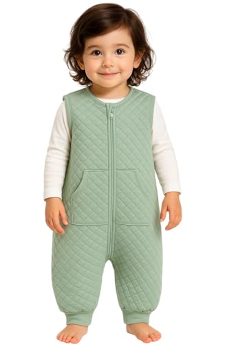 BAREMINE Toddler Sleep Sack with Feet - 1.0 TOG Baby Wearable Blanket for Walkers - All Season Blankets for Kids, 100% Cotton