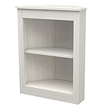 Inval 31.5" 2-Shelf Corner Bookcase, Washed Oak