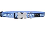 Red Dingo Reflective Dog Collar, Small, Mid-Blue