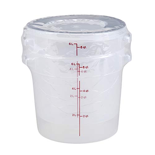 Cambro RFS6PPSW2190 6Quart Round FoodStorage Container with Lid, Set