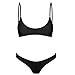 Minimalism Le Women's Brazilian Bikini Set Solid Swimsuit Swimwear