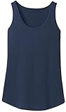 Joe's USA TM Ladies Soft 100% Cotton Tank Top-Navy-XL