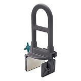 Medline Deluxe Plastic Tub Grab Bar, Microban Antimicrobial Protection, 250lb Weight Capacity, Grey