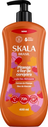 Loção Deo-Hidratante Skala Brasil Pitanga e Flor de Cerejeira 400ml – Hidratação 72h, Rápida Absorção, Pele Macia e Perfumada