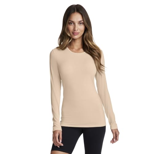 Jockey Women's Casualwear Supersoft Long Sleeve Top, Barely Peach, L at Amazon