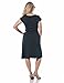 Alki'i V-Neck double fabric bodice with A-line Drape Silvia Dress Charcoal M