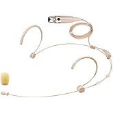 Replacement Omnidirectional Neckworn Headset Microphone for Shure BLX1 Wireless Bodypack Transmitter, Omnidirectional, ta4f 4 Pins, Luxurious Headworn Mike Beige Color