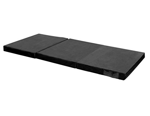 American Furniture Alliance Hide A' Mat 3.5 x 35 x 77 inch Twin Trifold Mattress Mesh/Suede, Black - Thumbnail 6