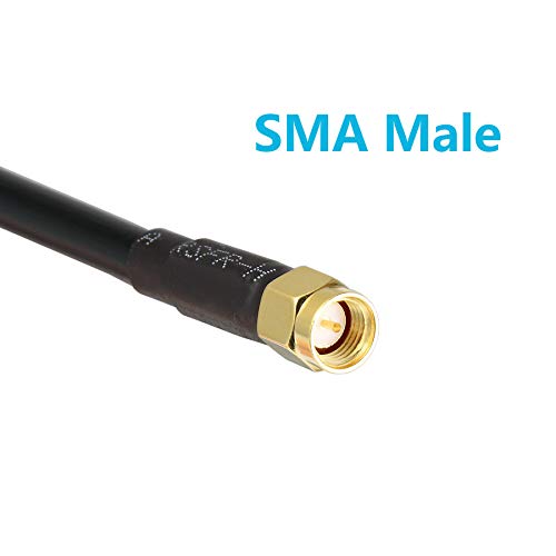 10 ft Low-Loss Coaxial Extension Cable (50 Ohm) SMA Male to SMA Female Connector, GEMEK Pure Copper Coax Cables - Antenna Lead Extender for 3G/4G/5G/LTE/ADS-B/Ham/GPS/WiFi/RF Radio Use (Not for TV) - Thumbnail 2