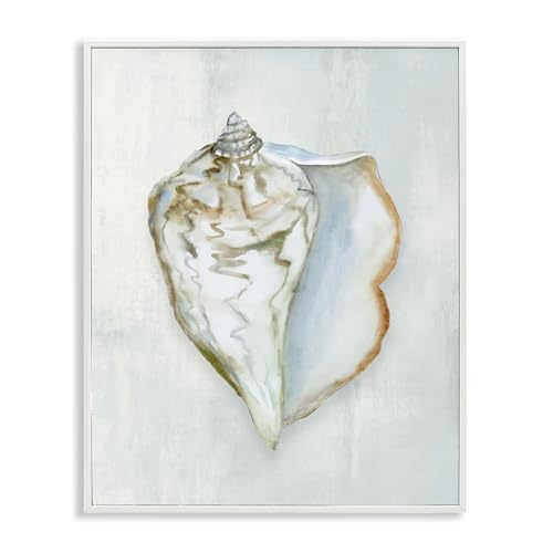 Stupell Industries Muted Conch Shell Serenity White Framed Giclee Art design by…