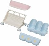 Sylvanian Families Triplets Stroller Blue L5533 Dollhouse Playset view 3