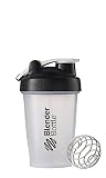 BlenderBottle C00581 Classic Shaker Bottle, 20-Ounce Loop Top, Clear/Black