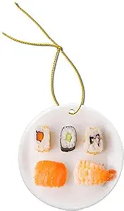 675ParkerRob Christmas Ornaments,Seafood Sushi Plate Christmas Ornaments,Ceramic,Christmas Tree Decoration,Porcelain Hanging,Xmas Gifts,Birthday,for Mom,for Dad,Kids