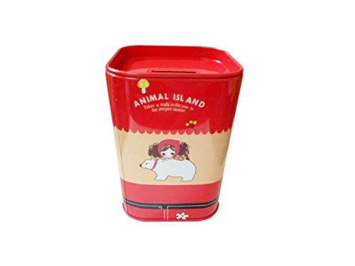 Saving Money Box Tinplate Creative Coin Counting Money Jar Piggy Bank Storage Box Money Box_(Red) Money Pot - Thumbnail 5