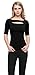 Perfashion Women's Classic Keyhole Short Sleeve Blouse Tops/Long Sleeve Basic Black Medium