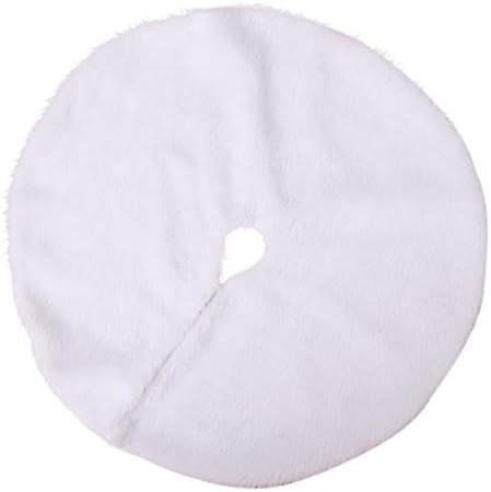NEWLUK Pure White Christmas Tree Skirt,Christmas Decoration Plush Tree Skirt Pure White Long Hair Christmas Tree Skirt