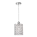 Globe Electric 65012 Trenton 1-Light Mini Pendant, Caged Crystal Shade, Polished Chrome Finish