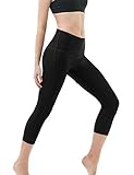 Tesla TM-FYC32-BLK_Medium Yoga Pants High-Waist Tummy Control w Hidden Pocket FYC32