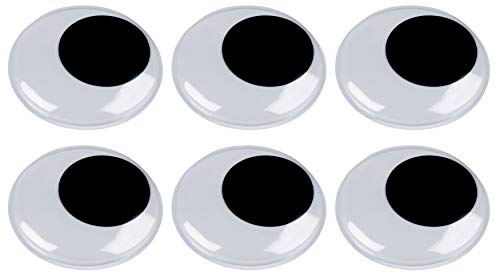 Giant Googly Eyes - 6-Pack Plastic Large Wiggle Eyes, Adhesive Moving Eyes, Art Craft Supplies, for DIY, School Projects, Toy Accessories, and Scrapbooking, Doll Making, Black, 5.9 Inches Diameter