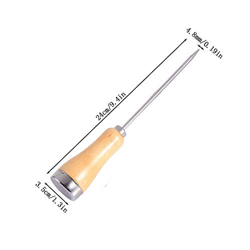 MOTZU 2 Pieces Ice Picks Stainless Steel with Wooden Handle for Kitchen Restaurant Bar Home