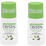Crystal Body Deodorant Essence Mineral Roll-On - Vanilla Jasmine (2.25 fl oz) - Pack of 2