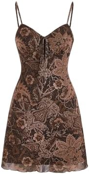 Milumia Women's Summer Mini Dress 90s Boho A Line Mesh Short Dresses  Festival Outfits Allover Green XX-Small at Amazon Women's Clothing store