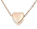 Zoey Jewelry Small Floating Heart Cremation Urn Pendant Ashes Memorial Necklace (Rose Gold)