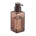 mDesign Glass Refillable Foaming Hand Soap Dispenser Modern Square Pump Bottle for Bathroom Vanities or Kitchen Sink, Countertops - 2 Pack - Sand Brown/Bronze