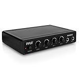 Pyle Portable Microphone Mixer Karaoke System with Dual Mic Support, 3.5mm Stereo Type Audio Input Jack & RCA Type Audio / Video Output Jack - Ideal for DJ Sound, Home Party, & Theater