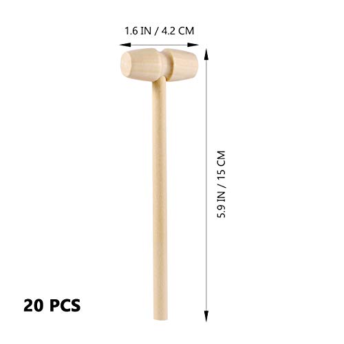 NUOBESTY Mini Wood Hammer Toys Mallet Pounding Toy Hammer Educational