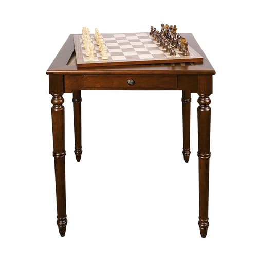 GSE Deluxe 3-in-1 Chess Checkers Backgammon Game Table Set with Game Pieces