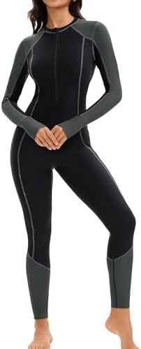 Amazon.com: Hnodov Women Full Body Rash Guard One Piece Front Zip