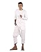 The Harem Studio Mens Linen 3/4 Boho Hippie Drop Crotch Capri One Size (White)