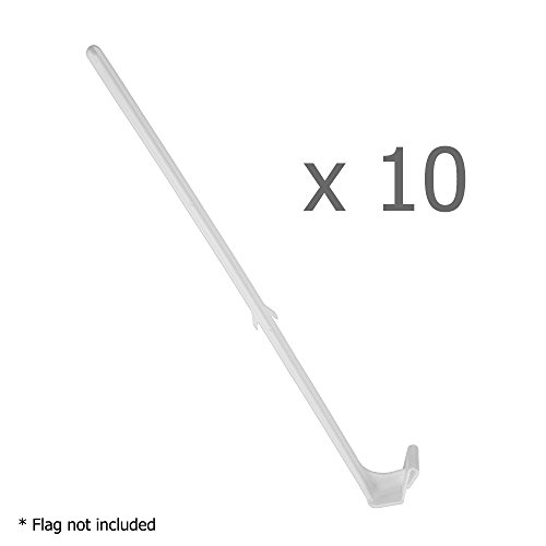 Car Flag Poles Only - Set of 10 Large White Flag Poles for Car Windows - Thumbnail 3