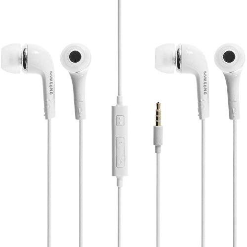 Original-Samsung-Kopfhoerer-2-er-Set-Kopfhoerer-In-Ear-Headset-mit-Anrufannahme-Taste-und-Lautstaerke-Regler-satte-Baesse-Stereo-Sound-EHS64AVFWE-Bulk-Weiss