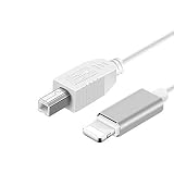 MeloAudio USB 2.0 Cable Type B to Midi Cable OTG Cable Compatible with iOS Devices to Midi Controller, Electronic Music Instrument, Midi Keyboard, Recording Audio Interface, USB Microphone，5FT