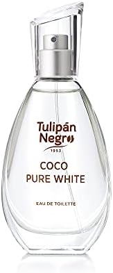 Tulipán Negro - Agua de Colonia Coco Pure White, Fragancia Dulce y Tropical, Colonia Unisex Ligera para Uso Diario, 50 ml